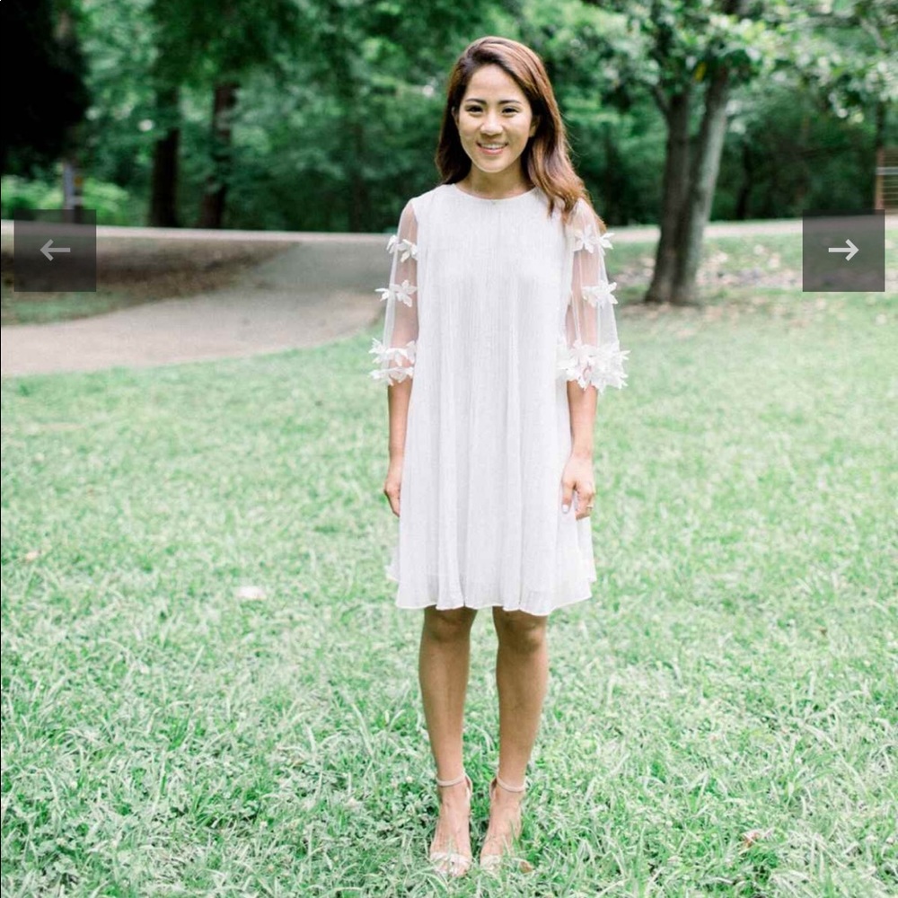 White shift dress